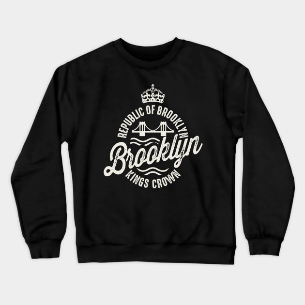 Republic Of Brooklyn Kings Crown Vintage Crewneck Sweatshirt by Designkix